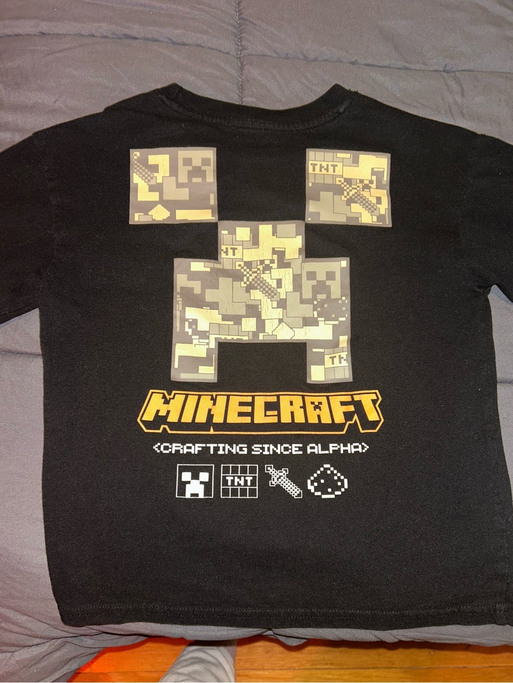 Minecraft Boys' Black Short Sleeve Tee